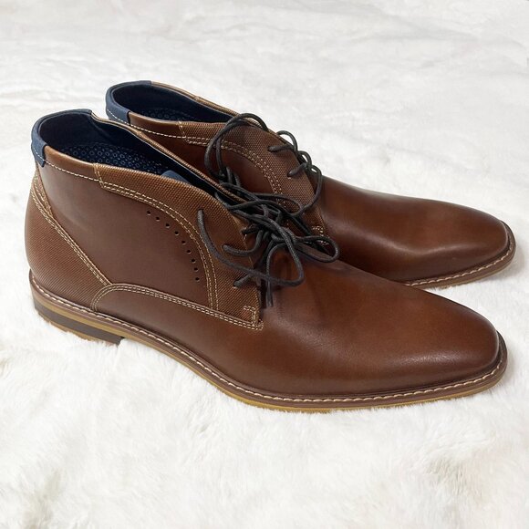 Freeman Angus F220019 Cognac‎ Brown Lace Up Ankle Chukka Boots Size 9 - Picture 1 of 8